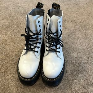 Dr. Martens Jadon white leather boots, size 39 or Ladies 9
